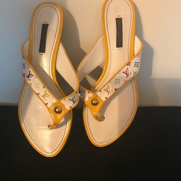 Louis Vuitton yellow sandals size 7 - Picture 1 of 4